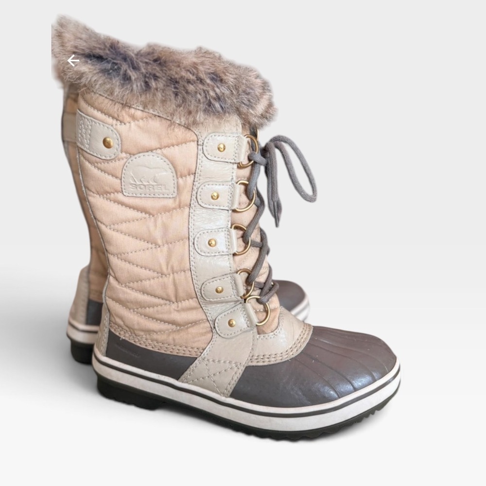 Sorel Tofino II Womens Waterproof Winter Boots Tan Grey Faux Fur NL2332-271 US 6